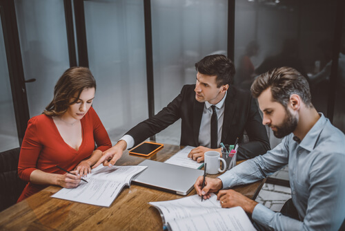 Couple at divorce Mediation